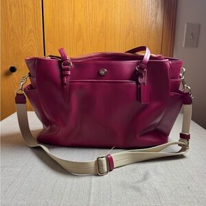 Coach Diaper Bag with Canvas Strap - Pink